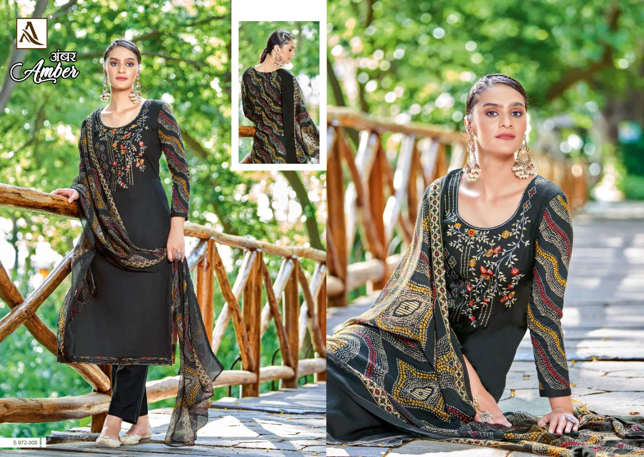 Alok Amber 7 New Latest Festive Wear Designer Dress Material Collection